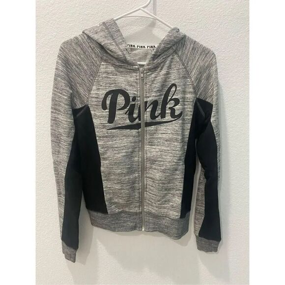 PINK Victoria’s Secret Gray Zip Up Hoodie Size Xs - Picture 1 of 5
